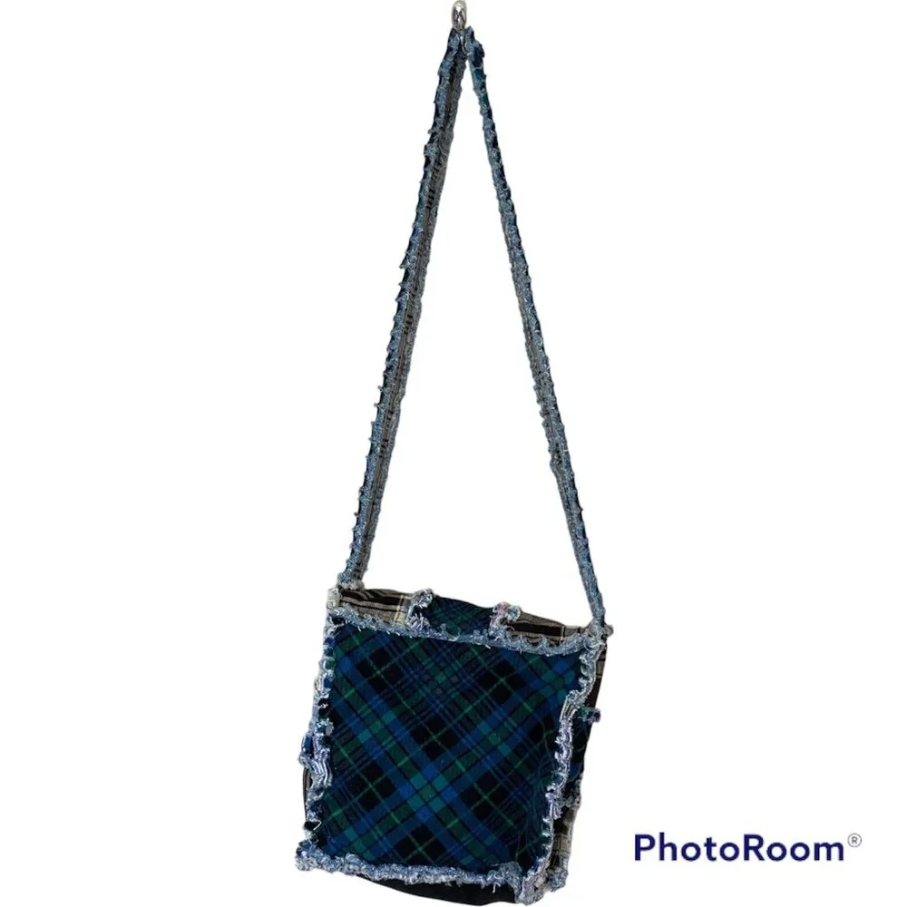 Boho Crossbody Shoulder Bag Purse Colorful Patchwork Green Blue Black - Picture 10 of 14